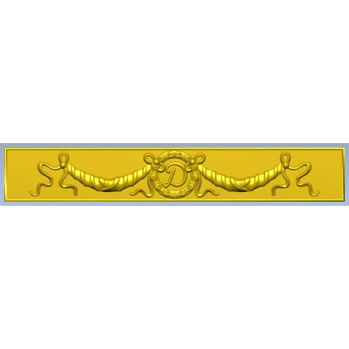Classical Laurel Ribbon Panel STL for CNC
