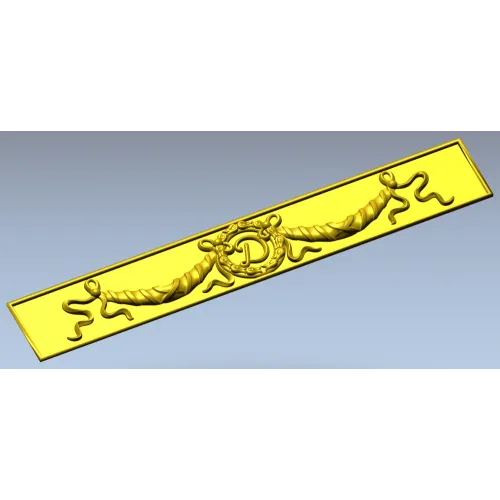 Classical Laurel Ribbon Panel STL for CNC