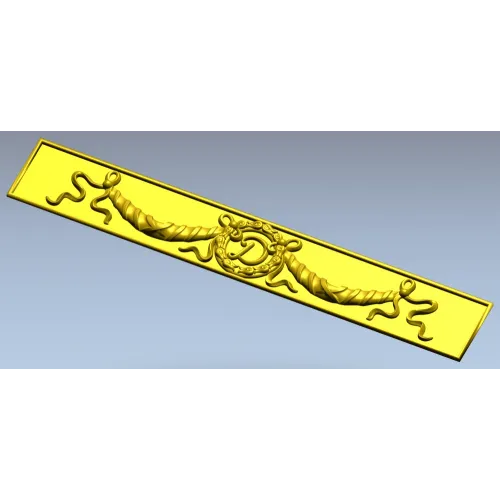 Classical Laurel Ribbon Panel STL for CNC