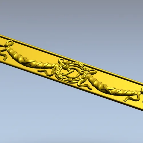 Classical Laurel Ribbon Panel STL for CNC