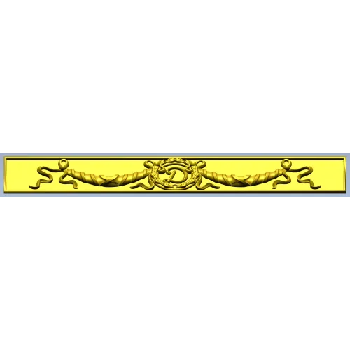 Classical Laurel Ribbon Panel STL for CNC