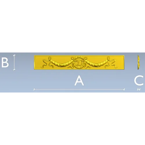 Classical Laurel Ribbon Panel STL for CNC