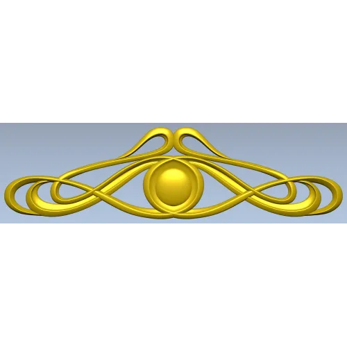 Art Nouveau Medallion Applique STL for CNC - decorative panel 3D model