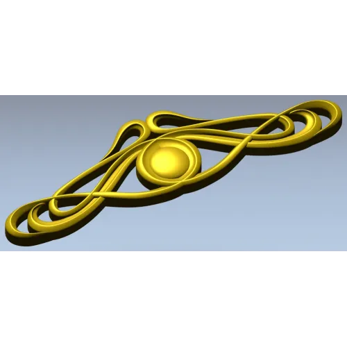 Art Nouveau Medallion Applique STL for CNC - decorative panel 3D model