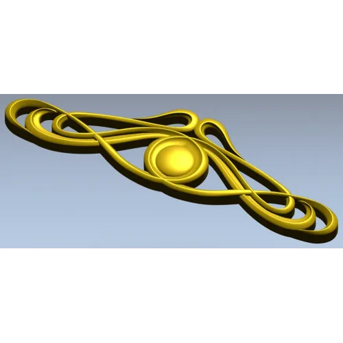 Art Nouveau Medallion Applique STL for CNC - decorative panel 3D model
