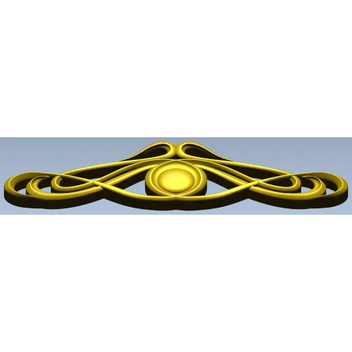 Art Nouveau Medallion Applique STL for CNC - decorative panel 3D model