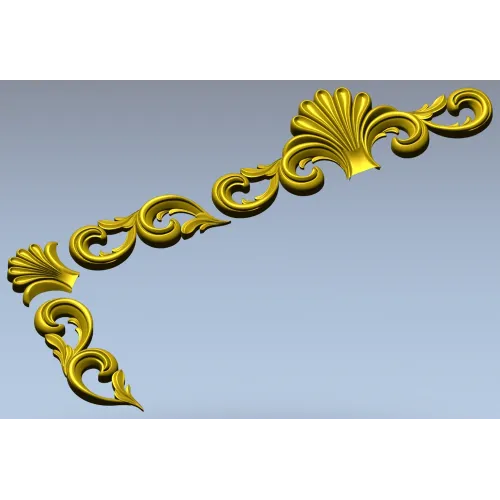 Раковинный картуш для фрезеровки - угол и фриз (STL)