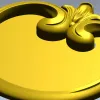 Regal Scroll Medallion - STL 3D model for CNC