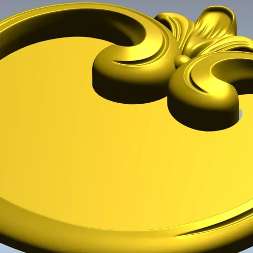 Regal Scroll Medallion - STL 3D model for CNC