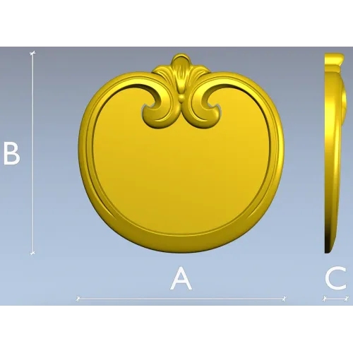 Regal Scroll Medallion - STL 3D model for CNC