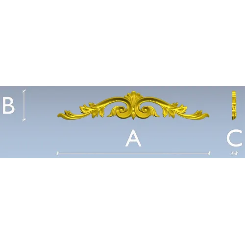 Rococo Acanthus Applique STL for CNC milling