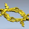 Floral Ribbon Cartouche STL for CNC