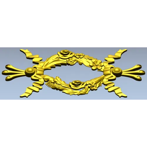Floral Ribbon Cartouche STL for CNC