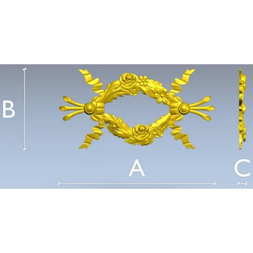 Floral Ribbon Cartouche STL for CNC
