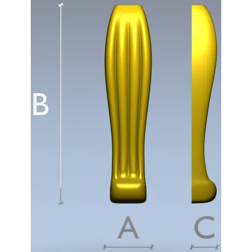 Флейтованная мебельная ножка - 3D STL модель для ЧПУ