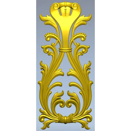 Regal Acanthus Cartouche - STL 3D model for CNC