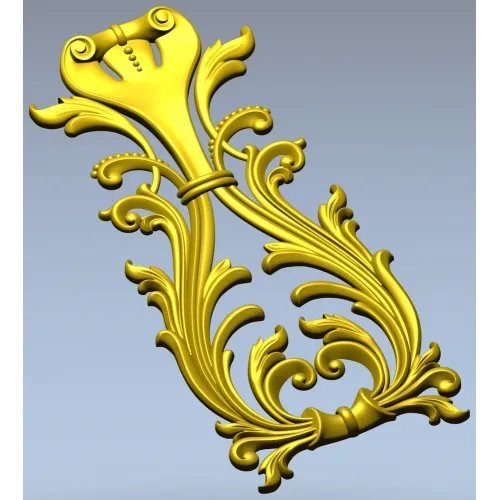 Regal Acanthus Cartouche - STL 3D model for CNC