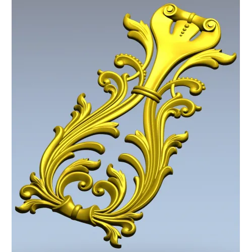 Regal Acanthus Cartouche - STL 3D model for CNC