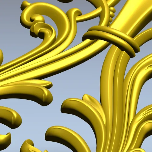 Regal Acanthus Cartouche - STL 3D model for CNC