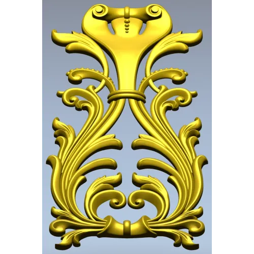 Regal Acanthus Cartouche - STL 3D model for CNC
