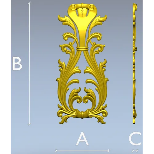 Regal Acanthus Cartouche - STL 3D model for CNC