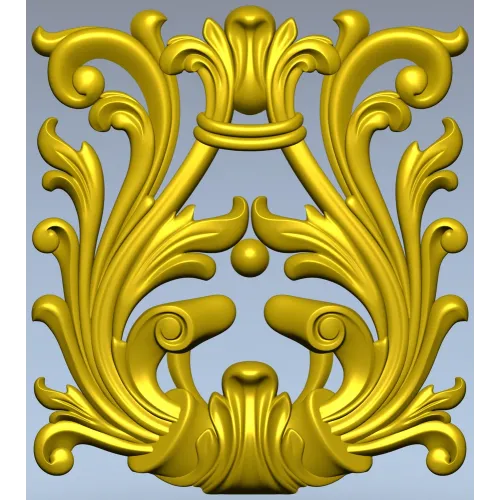 Rococo Acanthus Cartouche STL for CNC