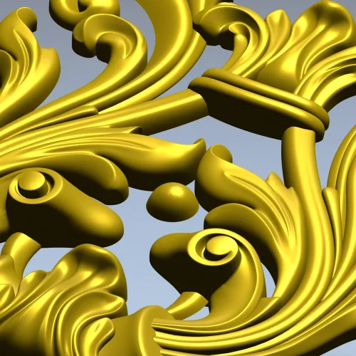 Rococo Acanthus Cartouche STL for CNC