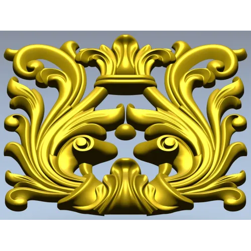 Rococo Acanthus Cartouche STL for CNC