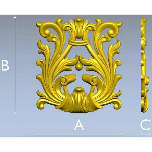 Rococo Acanthus Cartouche STL for CNC