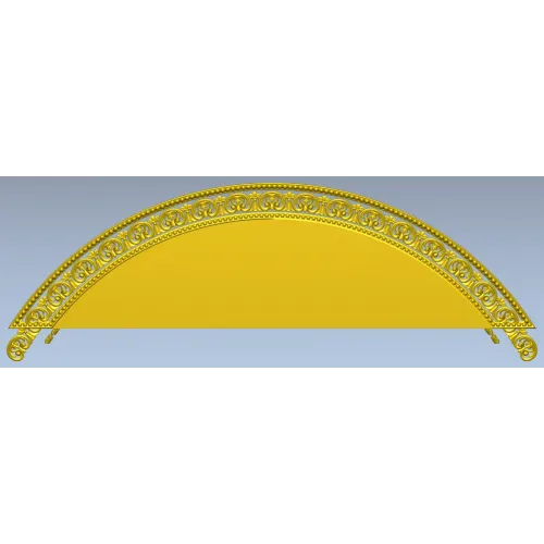 Semi-Circular Acanthus Pediment STL 3D Model