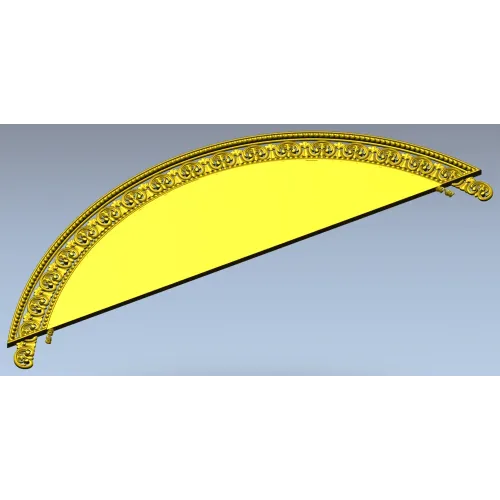 Semi-Circular Acanthus Pediment STL 3D Model