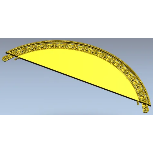 Semi-Circular Acanthus Pediment STL 3D Model
