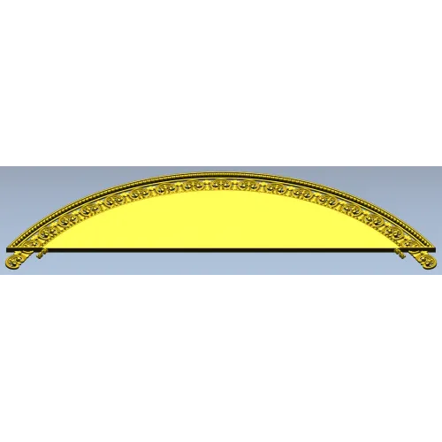Semi-Circular Acanthus Pediment STL 3D Model