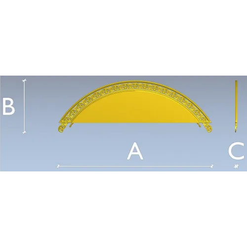 Semi-Circular Acanthus Pediment STL 3D Model