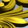 Acanthus Scroll STL 3D Model for CNC - Vertical Decorative Applique