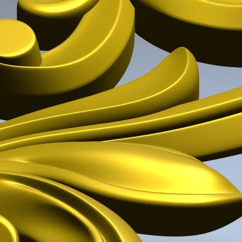 Acanthus Scroll STL 3D Model for CNC - Vertical Decorative Applique