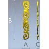 Acanthus Scroll STL 3D Model for CNC - Vertical Decorative Applique