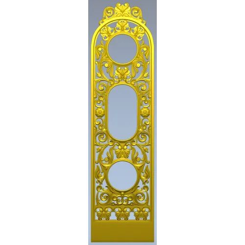 Ornate Vertical Panel STL - Decorative 3D Model for CNC