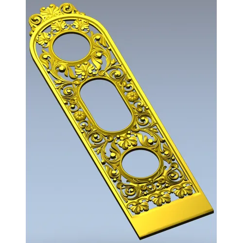 Ornate Vertical Panel STL - Decorative 3D Model for CNC