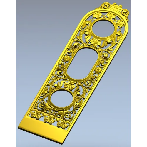 Ornate Vertical Panel STL - Decorative 3D Model for CNC