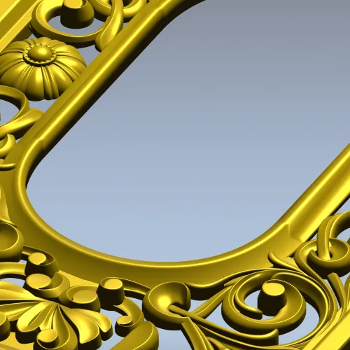 Ornate Vertical Panel STL - Decorative 3D Model for CNC