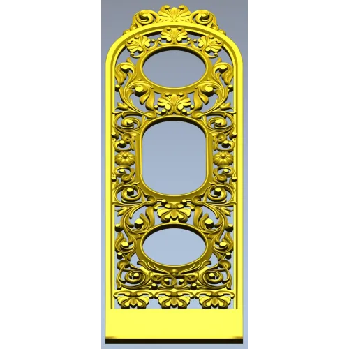 Ornate Vertical Panel STL - Decorative 3D Model for CNC