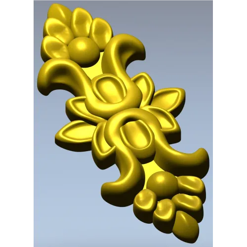 Вертикальный декоративный картуш STL для ЧПУ - 3D модель для фрезеровки