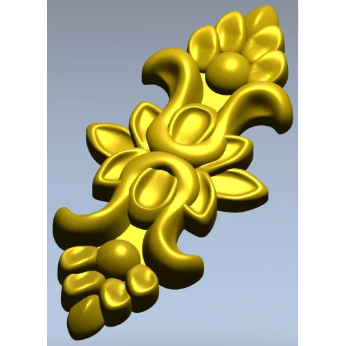 Вертикальный декоративный картуш STL для ЧПУ - 3D модель для фрезеровки