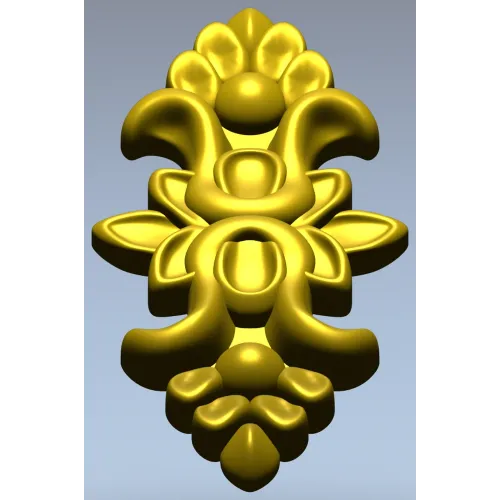 Вертикальный декоративный картуш STL для ЧПУ - 3D модель для фрезеровки