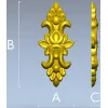 Вертикальный декоративный картуш STL для ЧПУ - 3D модель для фрезеровки