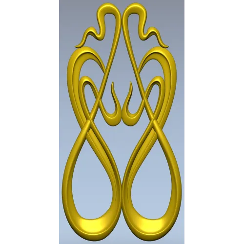 Art Nouveau Ribbon Applique - STL 3D Model for CNC Milling