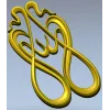 Art Nouveau Ribbon Applique - STL 3D Model for CNC Milling