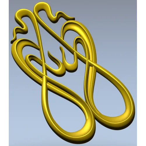 Art Nouveau Ribbon Applique - STL 3D Model for CNC Milling