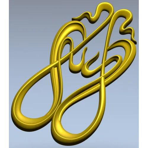 Art Nouveau Ribbon Applique - STL 3D Model for CNC Milling
